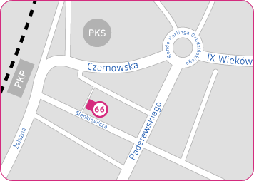 Mapa dojazdu do punktu fotolabu na ul. Sienkiewicza
